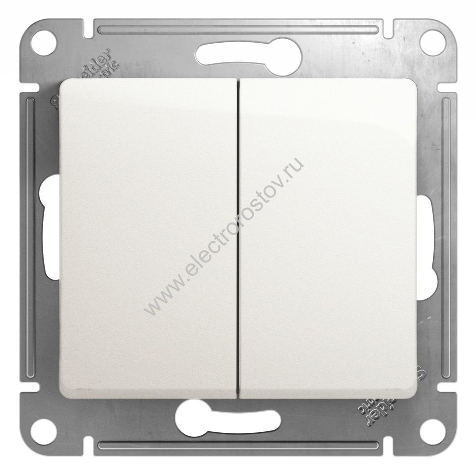 Glossa Перламутр Выключатель 2-клавишный Schneider Electric