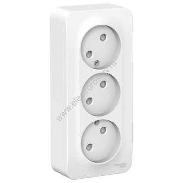 Blanca наруж Белый Розетка 3-ая б/з со шторками 16А, 250В, изолир. пластина Schneider Electric