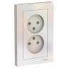 AtlasDesign Жемчуг Розетка 2-ая без заземления, в сборе Schneider Electric