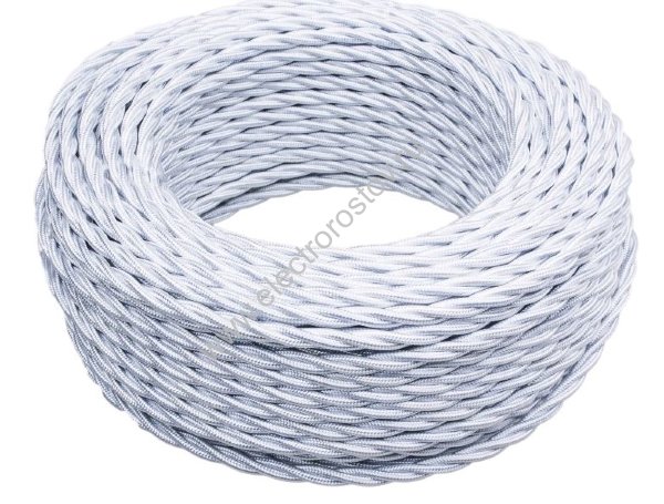 Витой провод 2*0,75, белый, глянцевый 150м