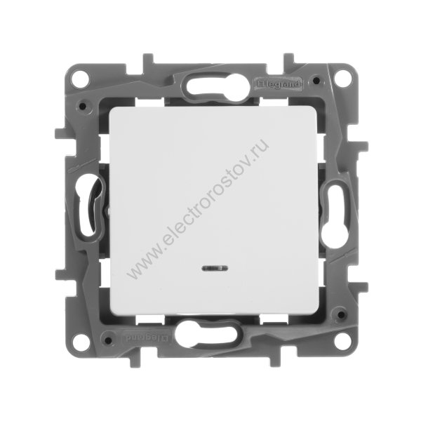 Etika Белый Выключатель 1-клавишный с подсветкой Legrand