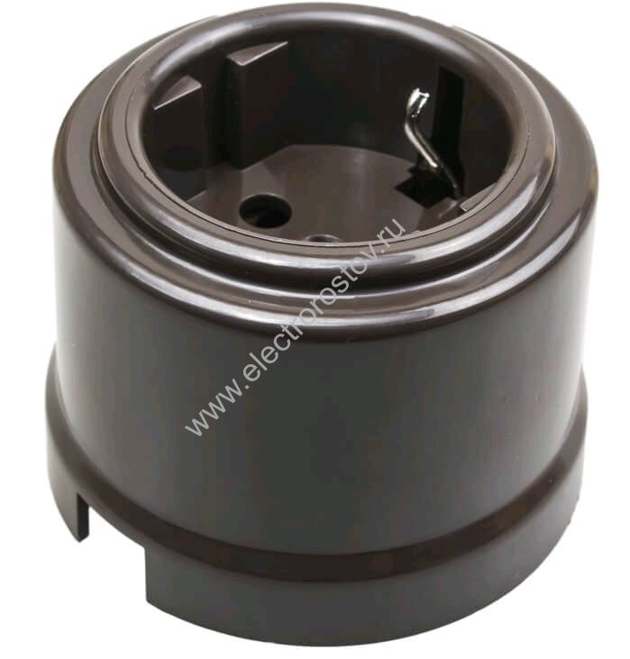 Лизетта Коричневый Розетка с заземлением, пластик Bironi