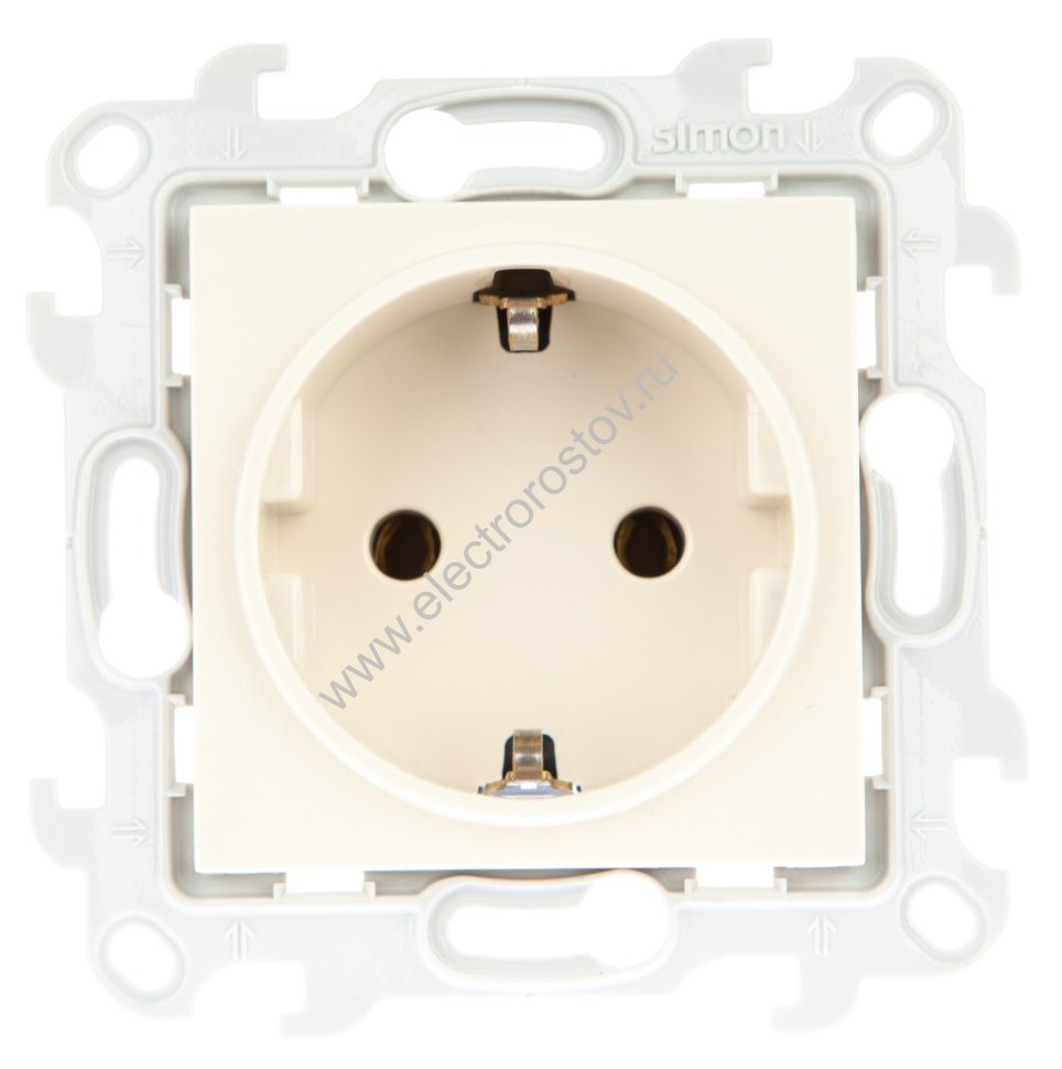 Simon 24 Слоновая кость Розетка 1-ая с заземлением Simon
