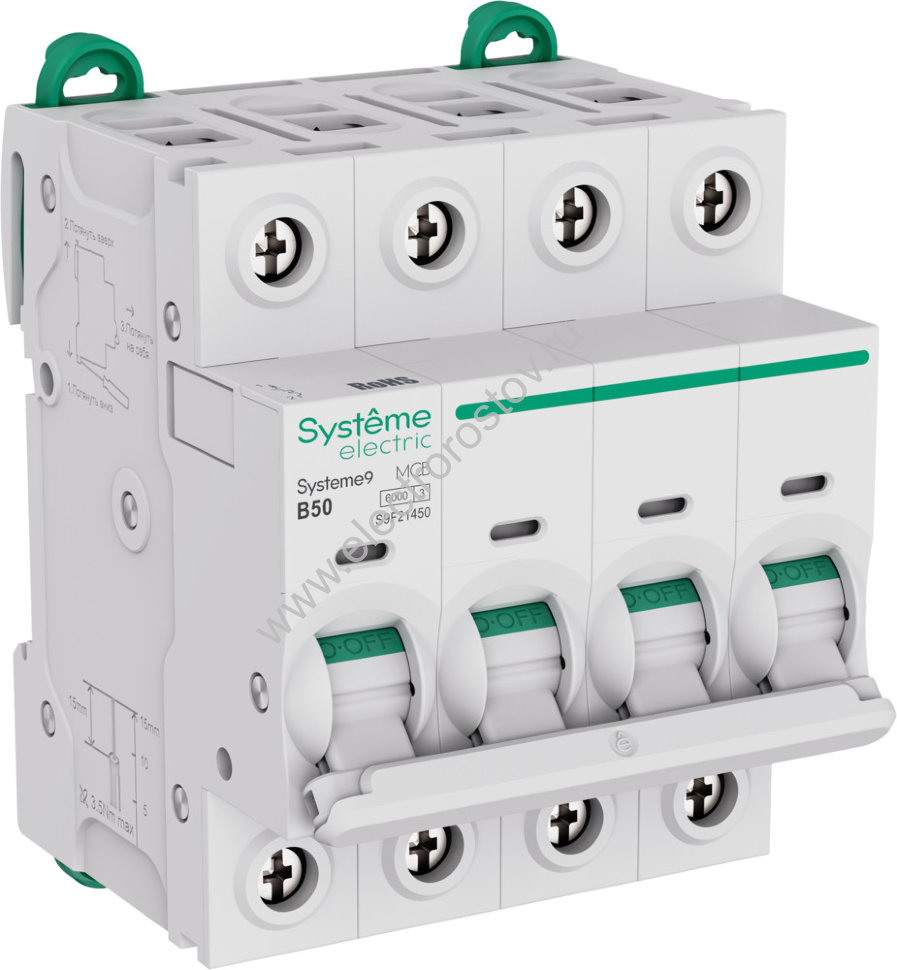 Systeme Electric Systeme9 Автоматический выключатель (АВ) B 50A 4P 6kA 400В