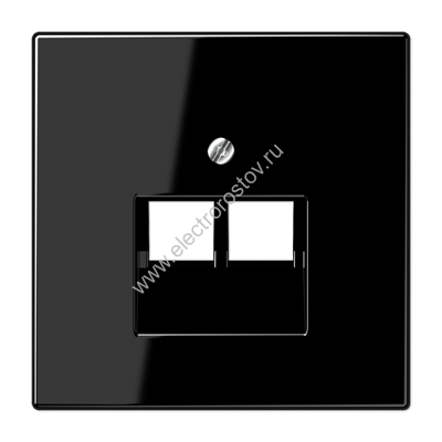 LS 990 Черный глянцевый Накладка 2-ой наклонной ТЛФ/комп розетки JUNG