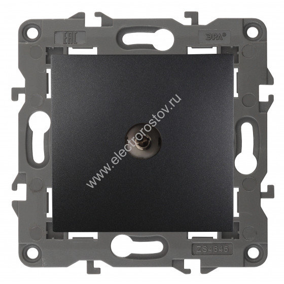 Elegance Антрацит Розетка TV одиночная ЭРА