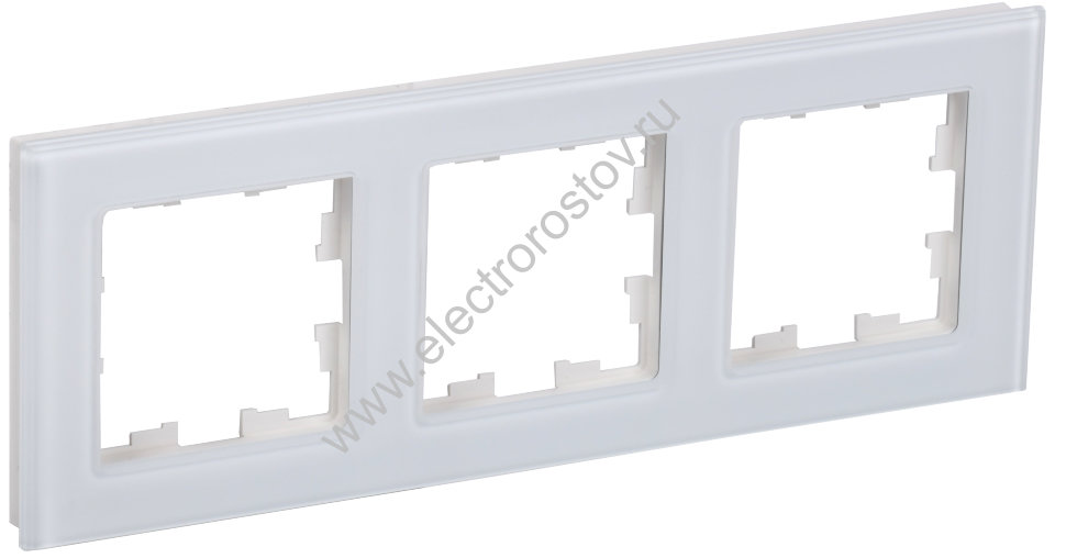 IEK BRITE DECOR Белый глянец стекло Рамка 3-м РУ-3-2-БрБ