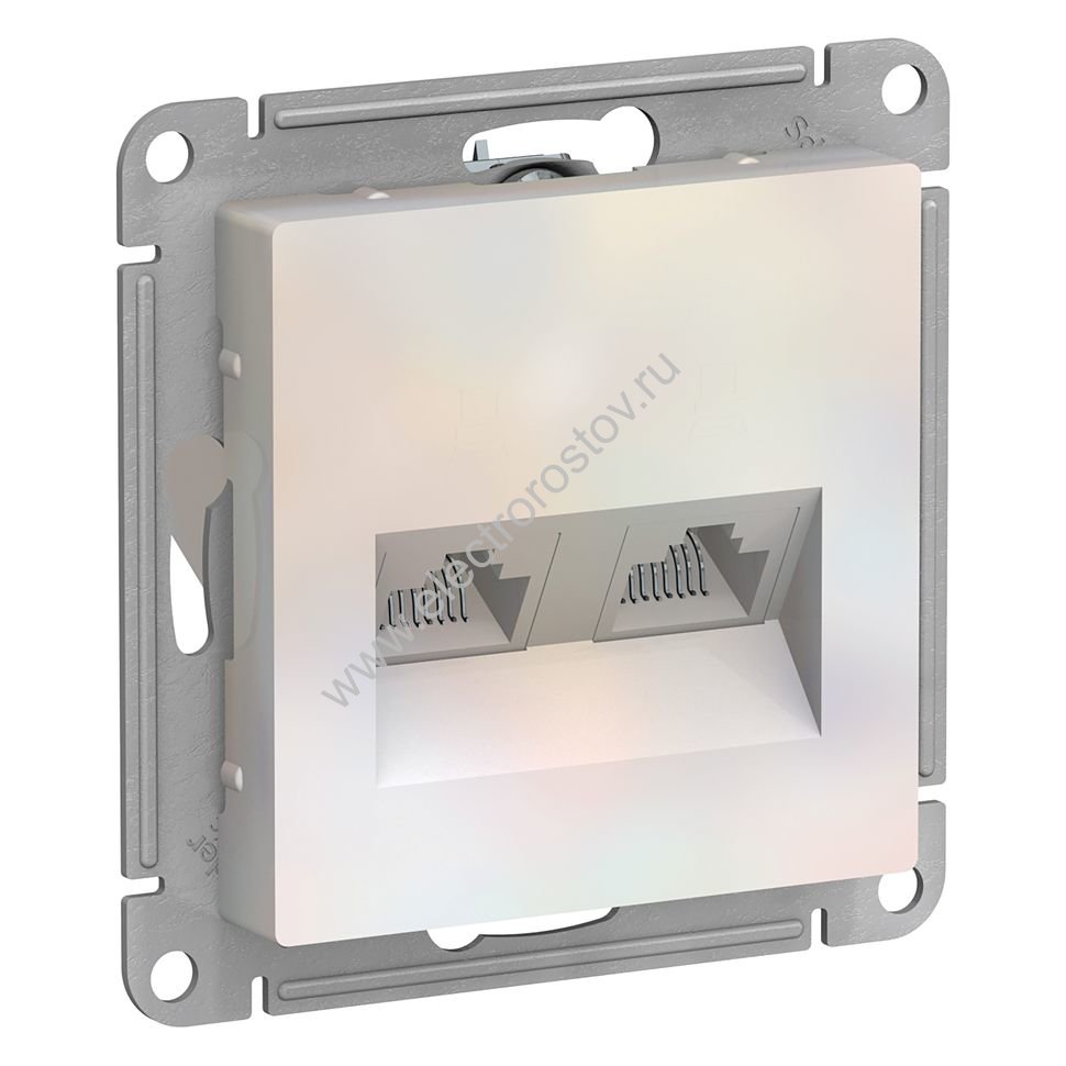 AtlasDesign Жемчуг Розетка компьютерная 2-ая RJ45+RJ45, кат. 5е Schneider Electric