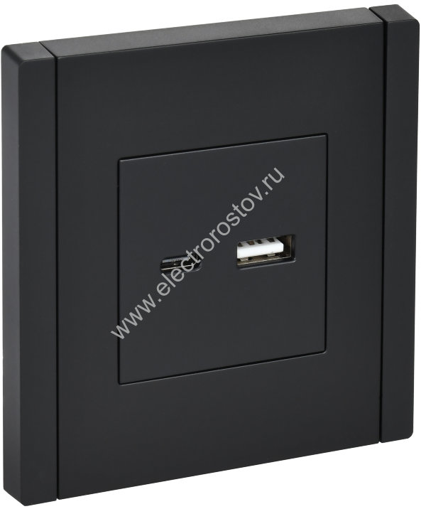 IEK FORTE&PIANO Черный Розетка USB A+C 3,1А FP150
