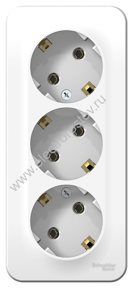 Blanca наруж Белый Розетка 3-ая с/з без шторок изолир. пластина 16А, 250В Schneider Electric