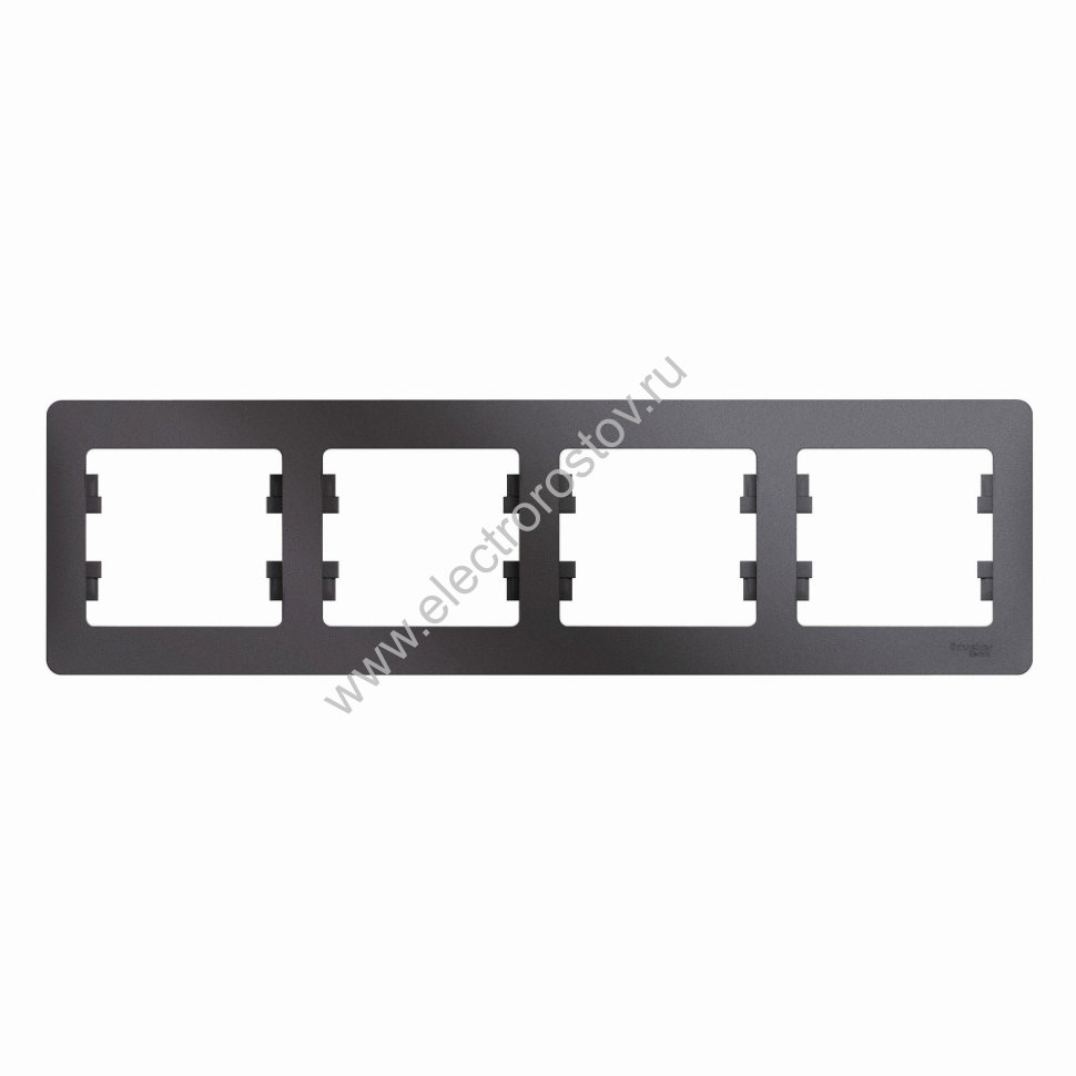 Glossa Графит Рамка 4-ая горизонтальная Schneider Electric
