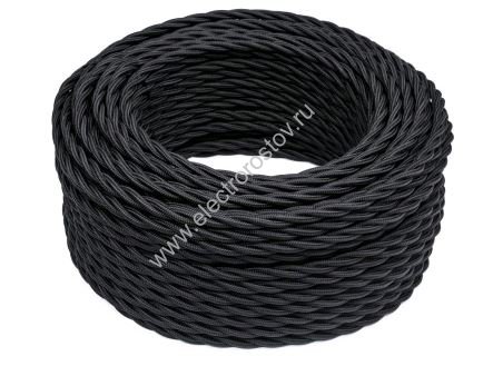 Витой провод 3*2,5, черный, матовый 10м