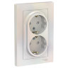 AtlasDesign Жемчуг Розетка 2-ая с/з со шторками Schneider Electric