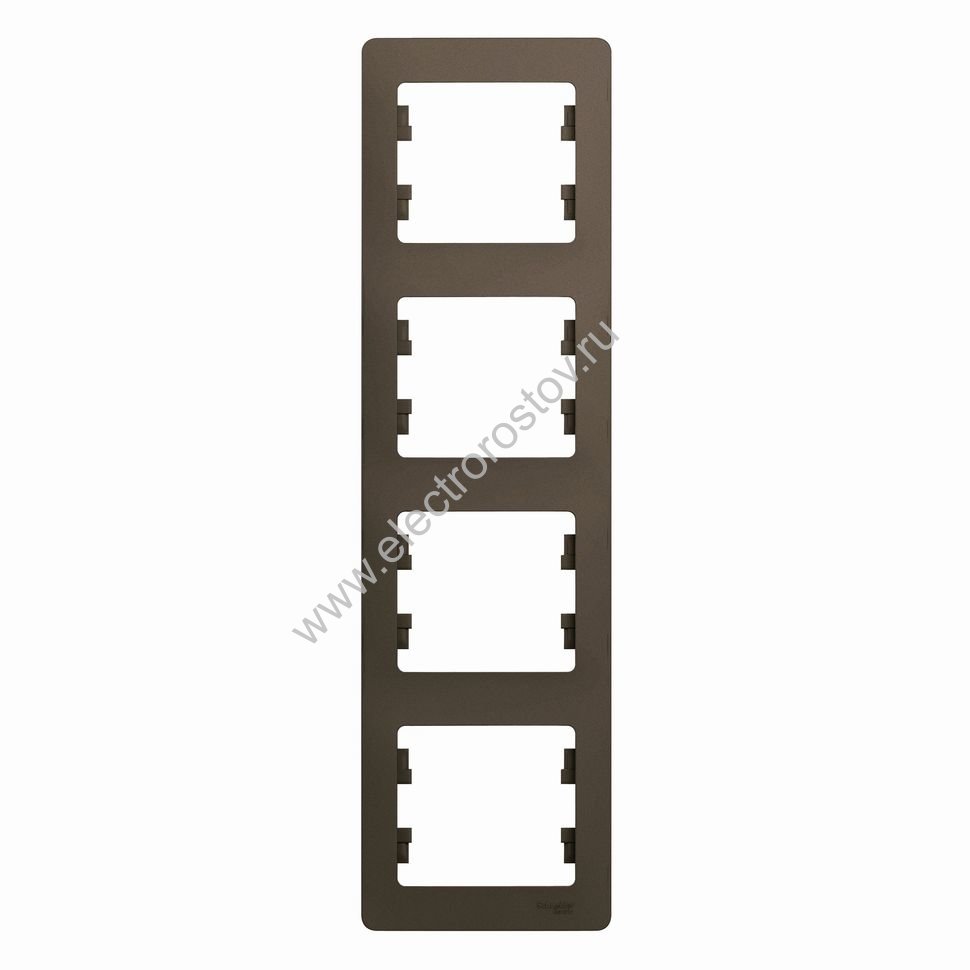 Systeme Electric Glossa Шоколад Рамка 4-ая вертикальная