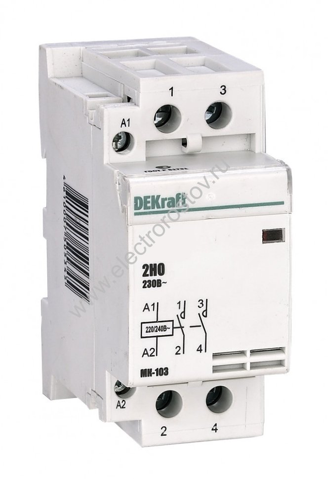 Dekraft Модульный контактор 2НО 63А 230В МК-103