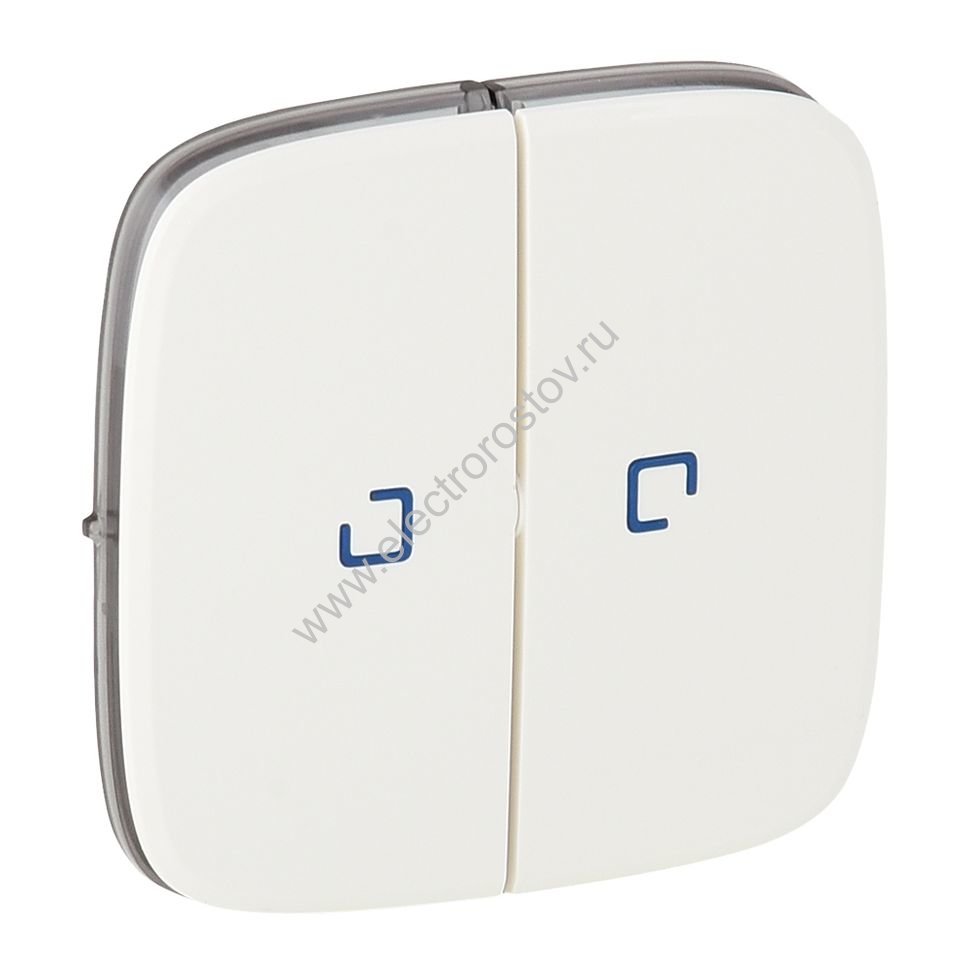 Valena Allure Белый Лицевая панель Выключатель 2-х клавишный с подсв. (линза в центре) Legrand