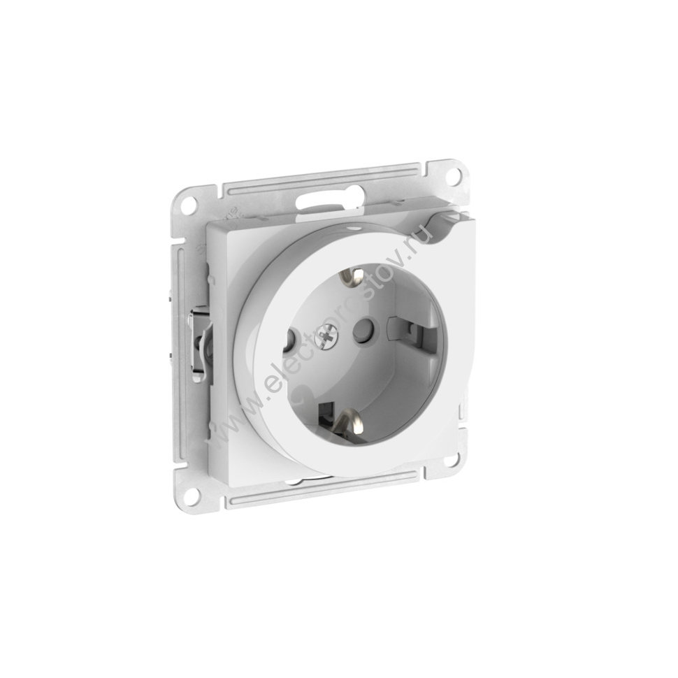 AtlasDesign Бел Розетка 1-ая с/з со шторками с выталк. с быстрозажим. клеммами Schneider Electric