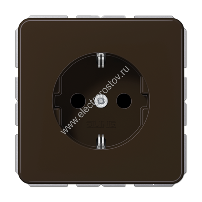 CD 500 Коричневый Розетка с/з безвинт. зажим JUNG