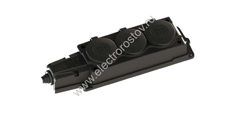 Колодка для удлинителя каучук 3 розетки с заземл. IP44 Schneider Electric