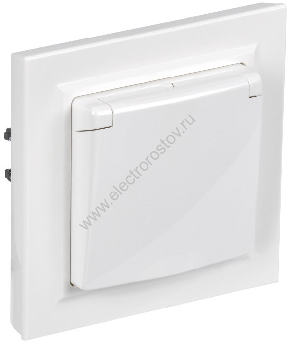 IEK BRITE BASE Белый Розетка с кр. 16А IP44 РСбш10-3-44-БрБ в сборе