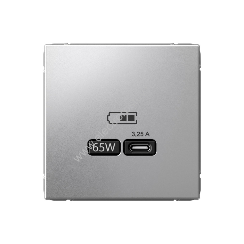 Systeme Electric ArtGallery Алюминий USB Розетка тип-С 65Вт высокоскор.заряд. QC, PD, механизм 