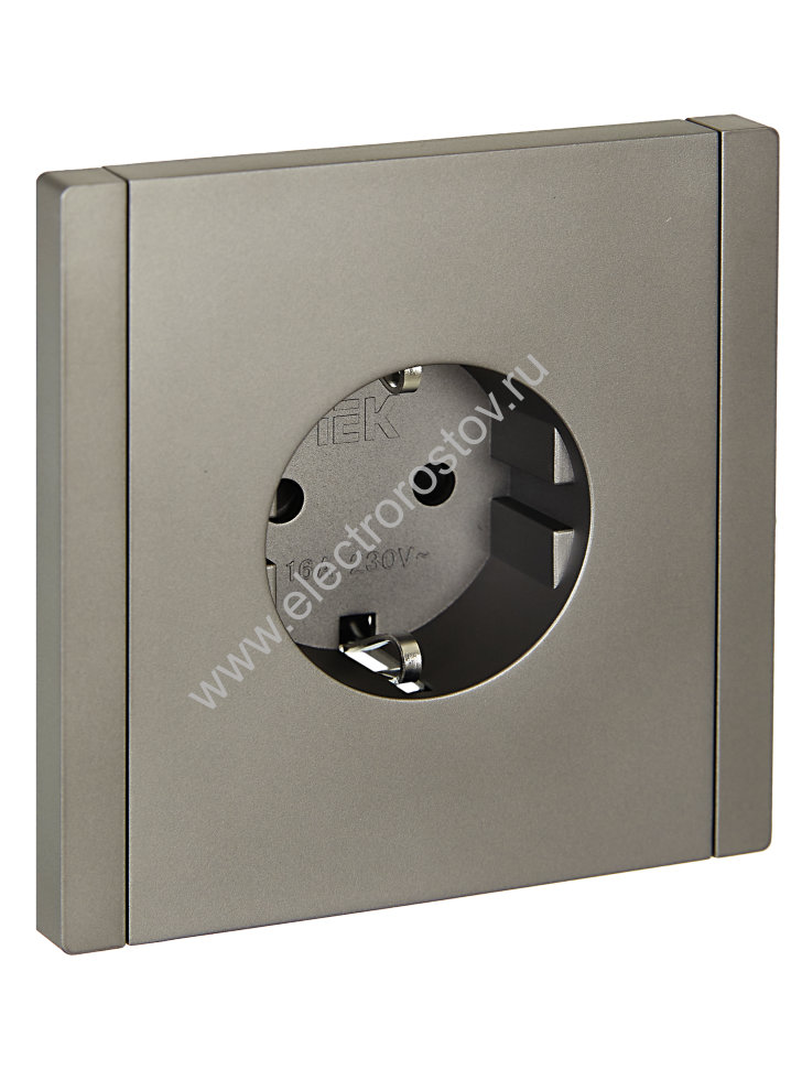IEK FORTE&PIANO Сталь Розетка с/з со шт винтовое крепление 16А FP515
