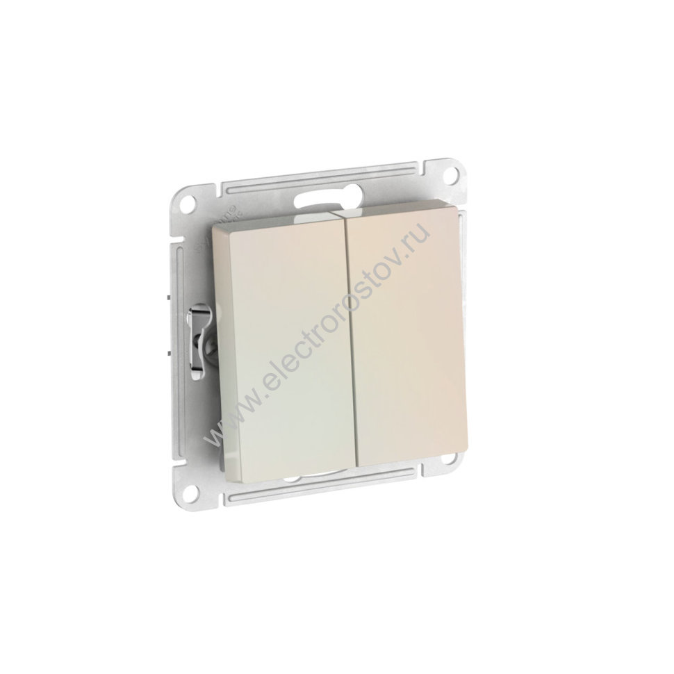AtlasDesign Жемчуг Выключатель 2-клавишный c быстрозажим. клеммами Schneider Electric