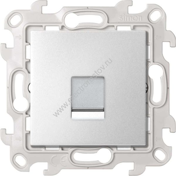 Simon 24 Алюминий Розетка телефонная RJ11 Simon