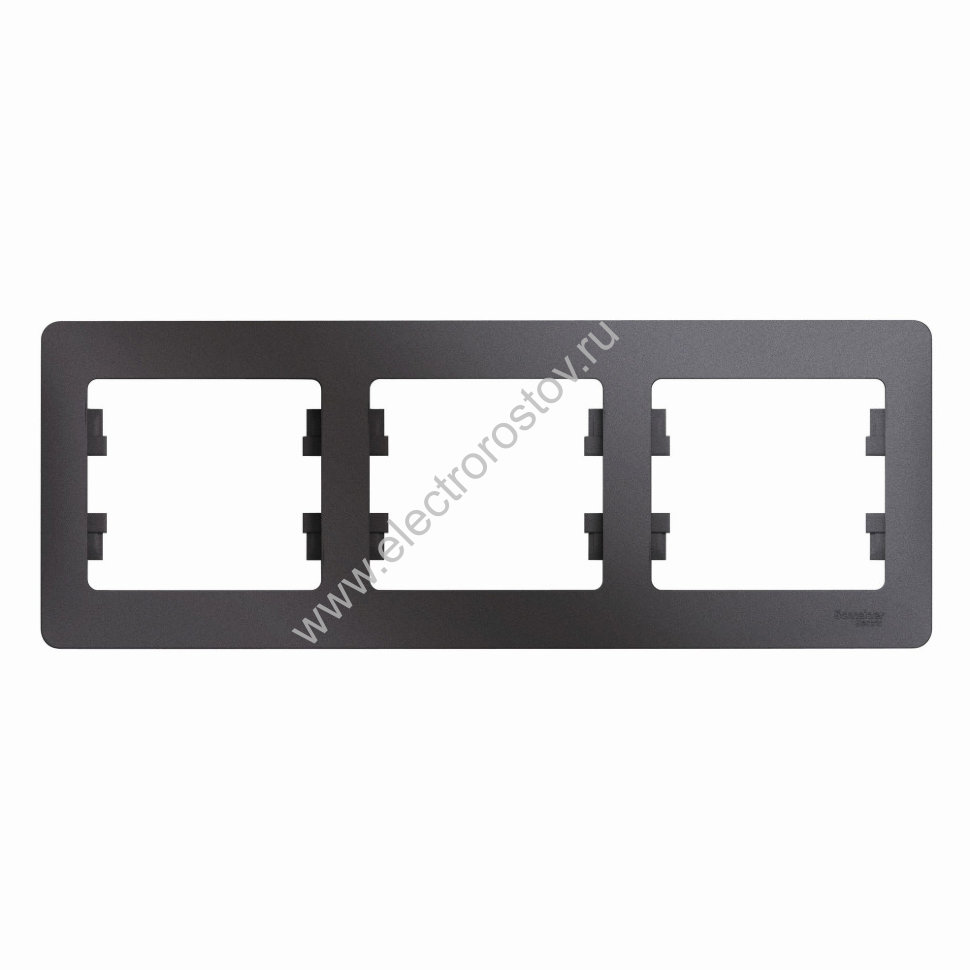 Glossa Графит Рамка 3-ая горизонтальная Schneider Electric