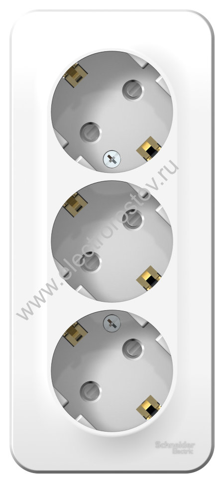 Blanca наруж Белый Розетка 3-ая с/з со шторками 16А, 250В, изолир. пластина Schneider Electric