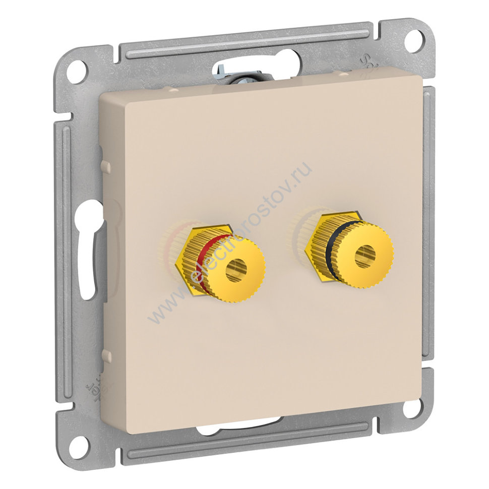 AtlasDesign Беж Аудиорозетка двухместная Schneider Electric