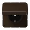 CD 500 Коричневый Розетка с/з с крышкой, пруж. зажим JUNG