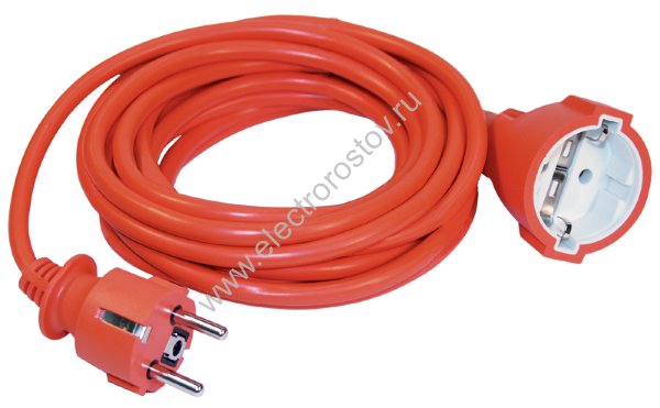 Удлинитель силовой 1 розетка шнур 5м ПВС 3х1 16А IEK