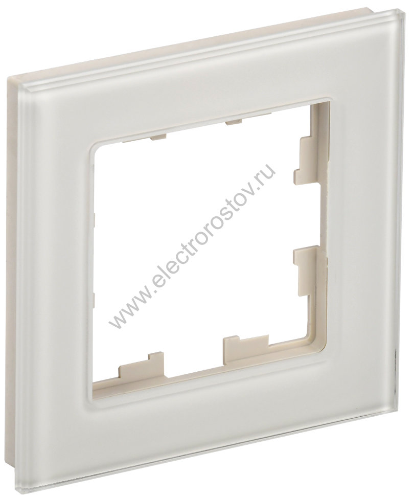 IEK BRITE DECOR Ванильный глянец стекло Рамка 1-м РУ-1-2-БрВа