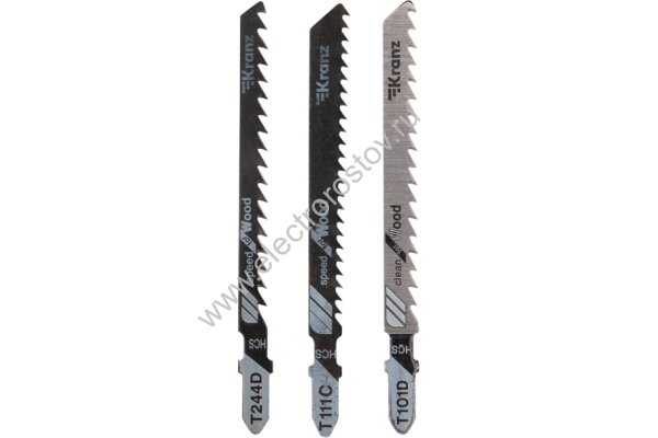 Набор пилок для лобзика по дереву №4 (упак - 3 шт.) KRANZ