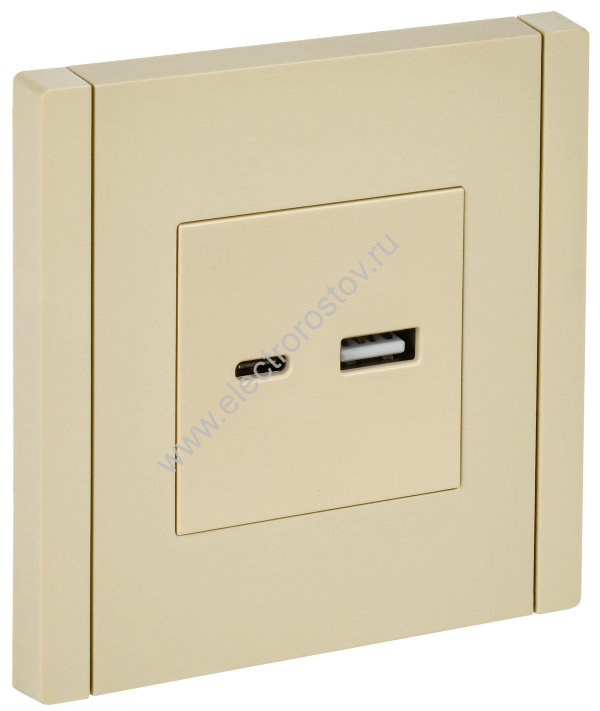 IEK FORTE&PIANO Ваниль Розетка USB A+C 3,1А FP450