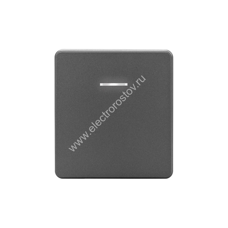 KRANZ ROUND Выключатель 1 кл проходной (переключатель) с подсветкой 10А с/у титан, с 1-пост. рамкой