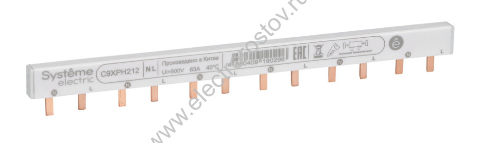 Systeme Electric Шинка Греб. 2P (N L) 18мм 12мод 63А