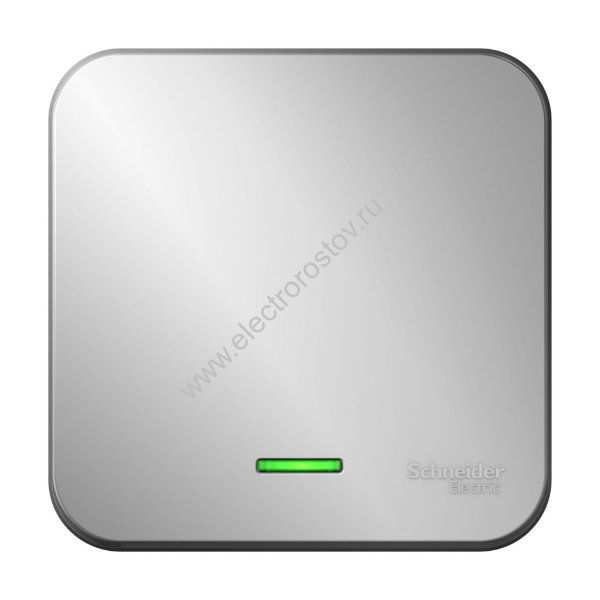 Blanca наруж Алюминий Выключатель 1-клавишный с подсветкой 10А, 250B, изолир. пластина Schneider Ele