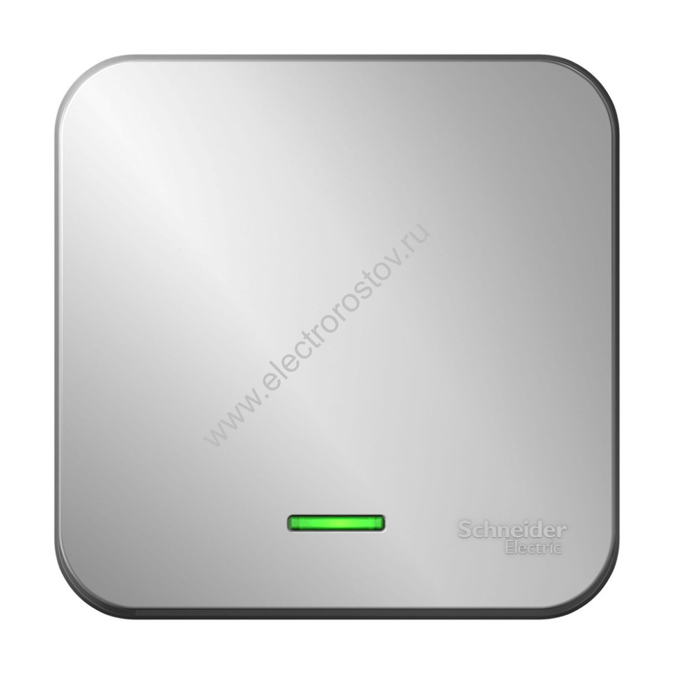 Blanca наруж Алюминий Выключатель 1-клавишный с подсветкой 10А, 250B, изолир. пластина Schneider Ele