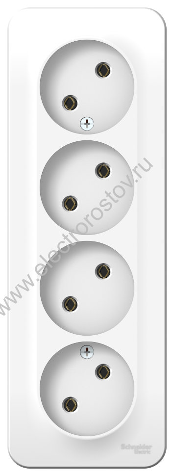 Blanca наруж Белый Розетка 4-ая б/з без шторок 16А, 250В, изолир. пластина Schneider Electric