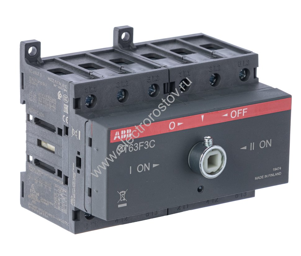 Рубильник реверсивный 3Р 63А без ручки OT63F3С ABB