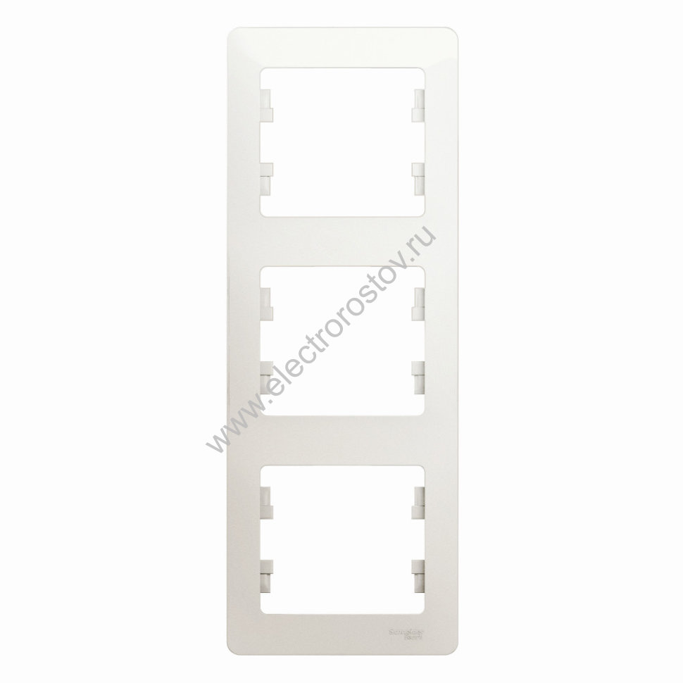 Glossa Перламутр Рамка 3-ая вертикальная Schneider Electric