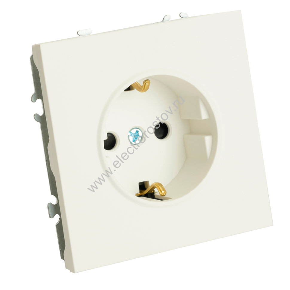 STEKKER Эмили Белый фарфор, soft touch Розетка 1-местная с защитной шторкой с/з