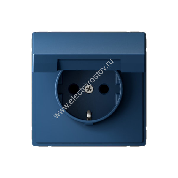 Systeme Electric ArtGallery Аквамарин Розетка с заземл. со шторк. с крышкой, 16А, IP20, механизм