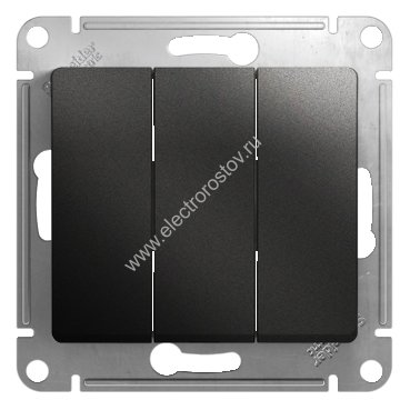 Glossa Антрацит Выключатель 3-клавишный Schneider Electric