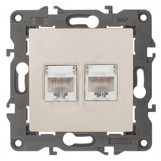 Elegance Слоновая кость Розетка компьютерная RJ-45 2-ая ЭРА