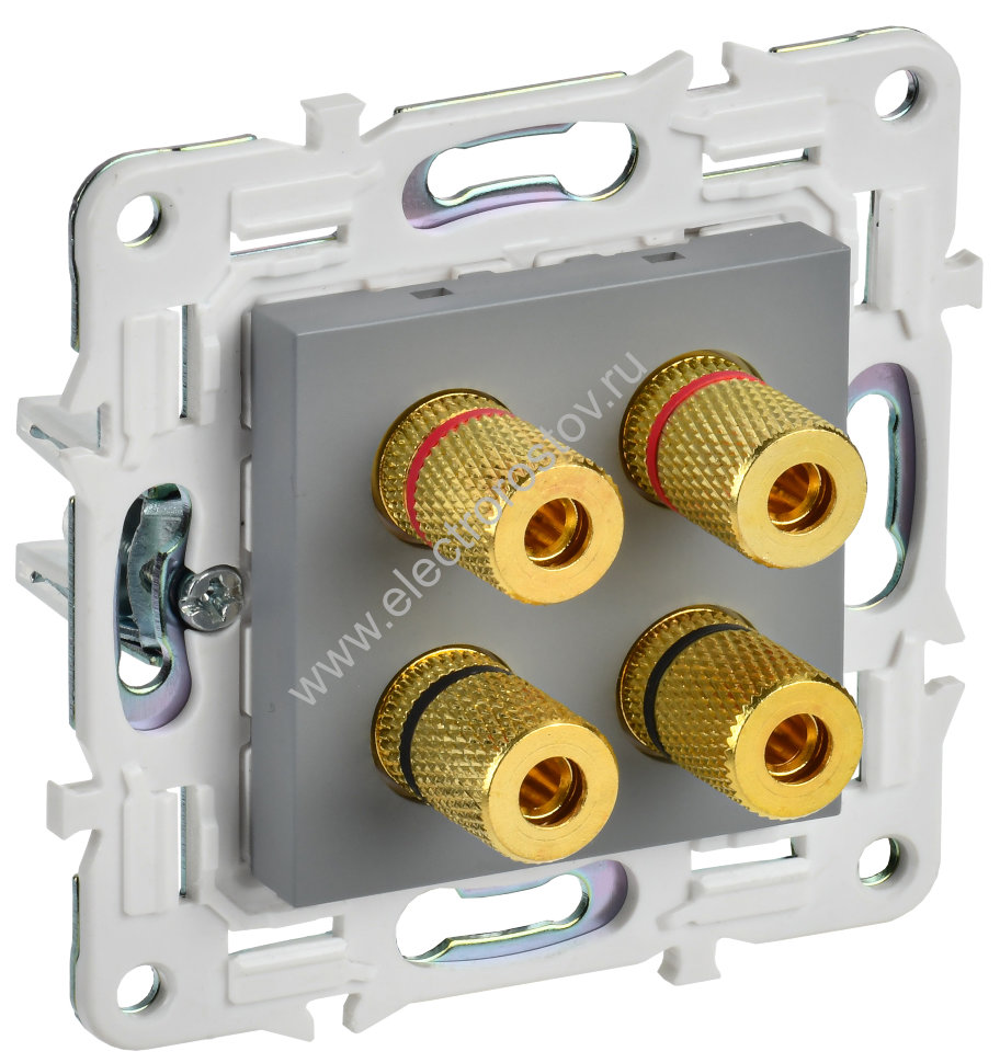 IEK SKANDY Серый Аудиорозетка 4-ая SK-A01Gr