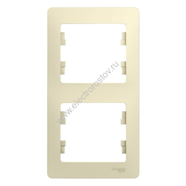 Glossa Бежевый Рамка 2-ая вертикальная Schneider Electric