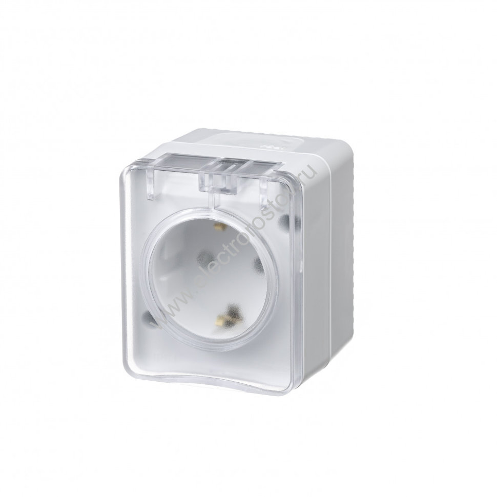 AtlasDesign Profi54 Белый Розетка 1-я с/з со шторками IP54 Schneider Electric